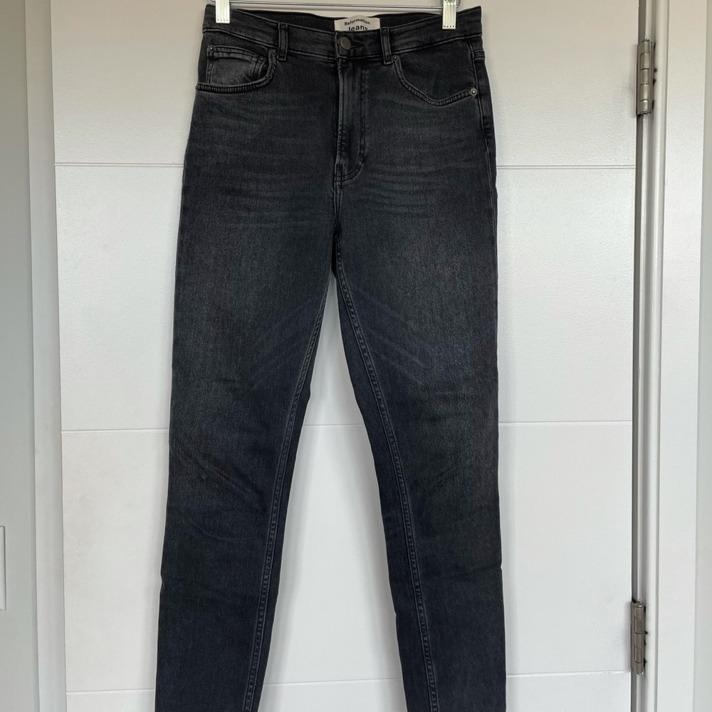 reformation Harper High Rise Skinny Cropped Jeans 26 grey / gray